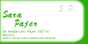 sara pajer business card